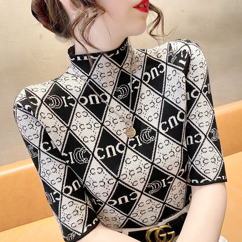 春款打底衫半高领套头