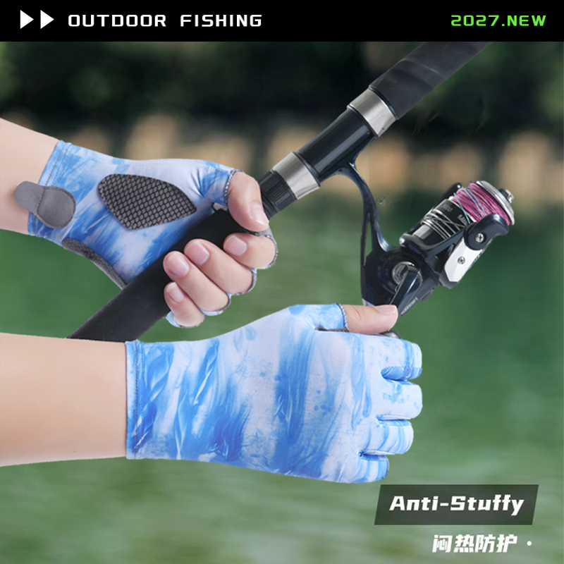 钓鱼手套男女薄款夏季防晒防紫外线海钓路亚防滑防刺专业抓鱼骑行