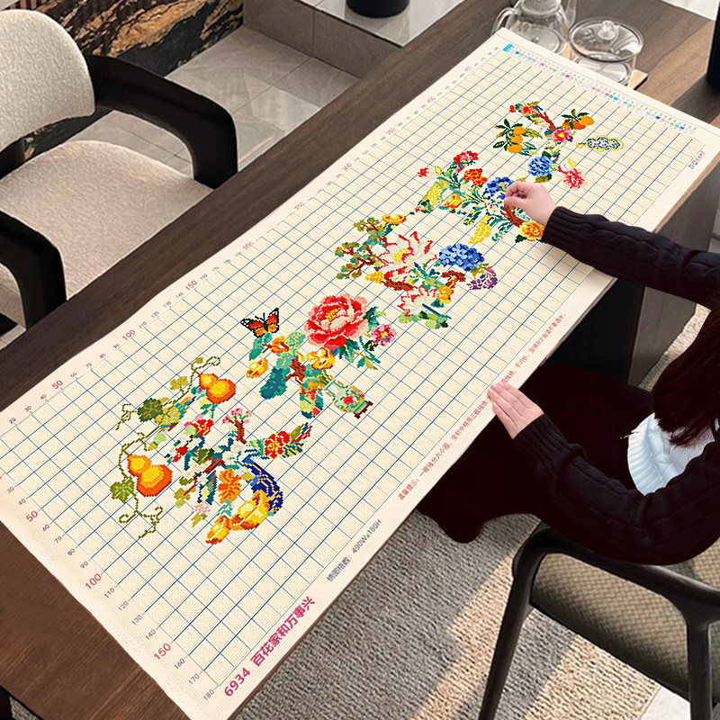 十字绣家和万事兴2026新款客厅手工自己绣中国风简单刺绣百花图