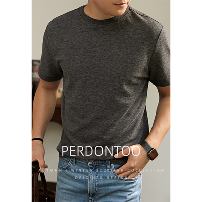 自发热保暖双面绒短袖T恤男