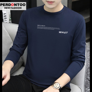 丝光潮流潮牌内搭打底衫 T恤男莫代尔2026春秋新款 上衣服 长袖 秋装