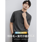 羊毛莫代尔 老钱风短袖 针织衫 高端轻奢保暖 冬季 商务毛衣男抗起球