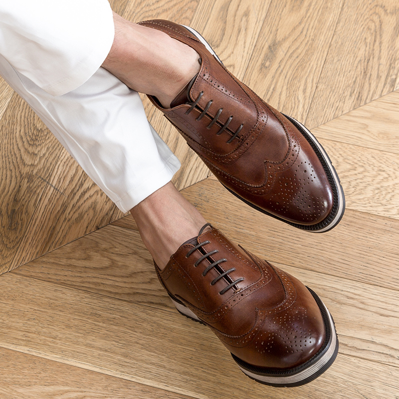 圣尼约德复古英伦风软厚底牛津鞋