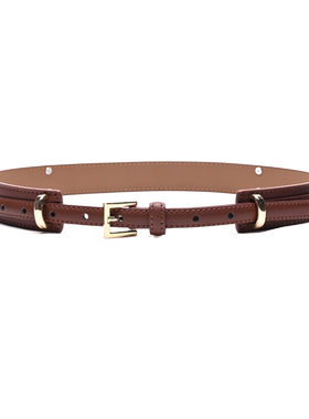 beltgeek女二层牛皮宽细两用腰带