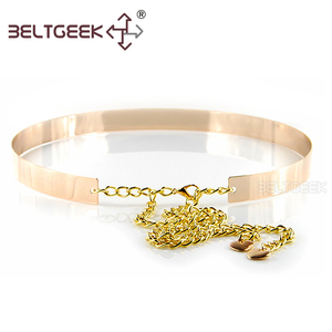BELTGEEK-2CM宽链式全金属女士装饰百搭腰带 腰链