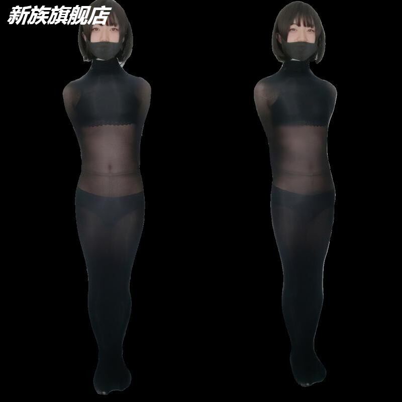 捆绑型睡袋超紧无缝高弹薄纯色连身衣耐刮耐勾丝全包丝袜包头口袋