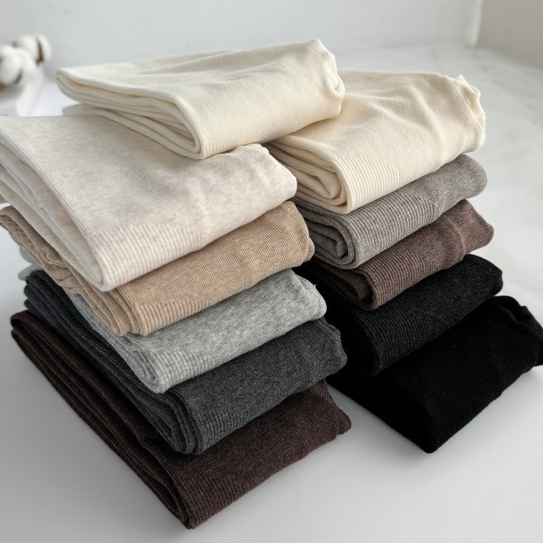 韩版棉连裤袜女显瘦竖条纹燕麦白袜裤连脚春秋中厚纯色打底袜子