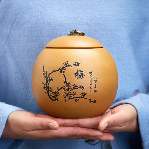 宜兴原矿紫砂大小茶叶罐