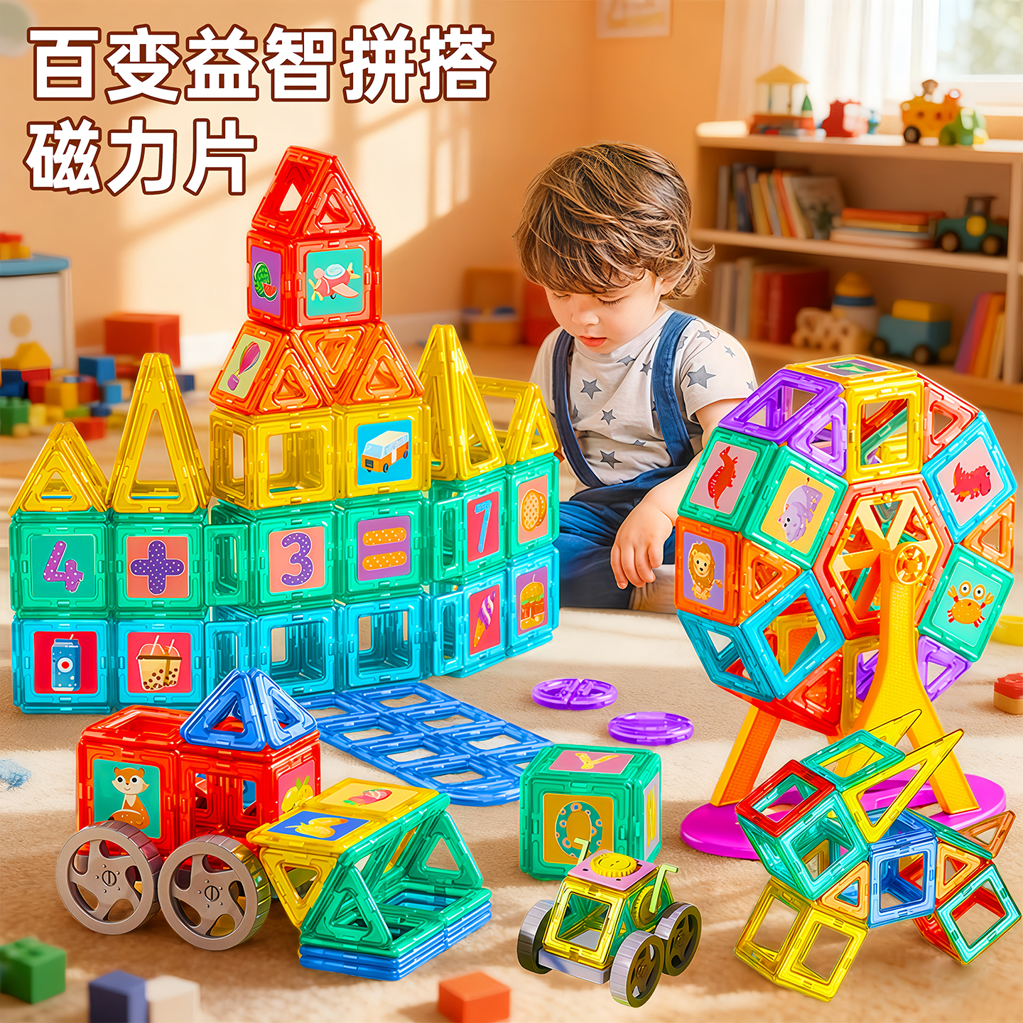 磁力片积木儿童益智玩具男孩