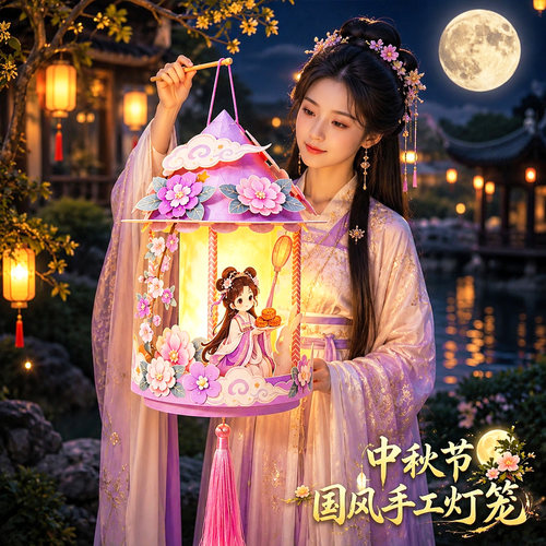 中秋节灯笼手工diy材料包儿童手
