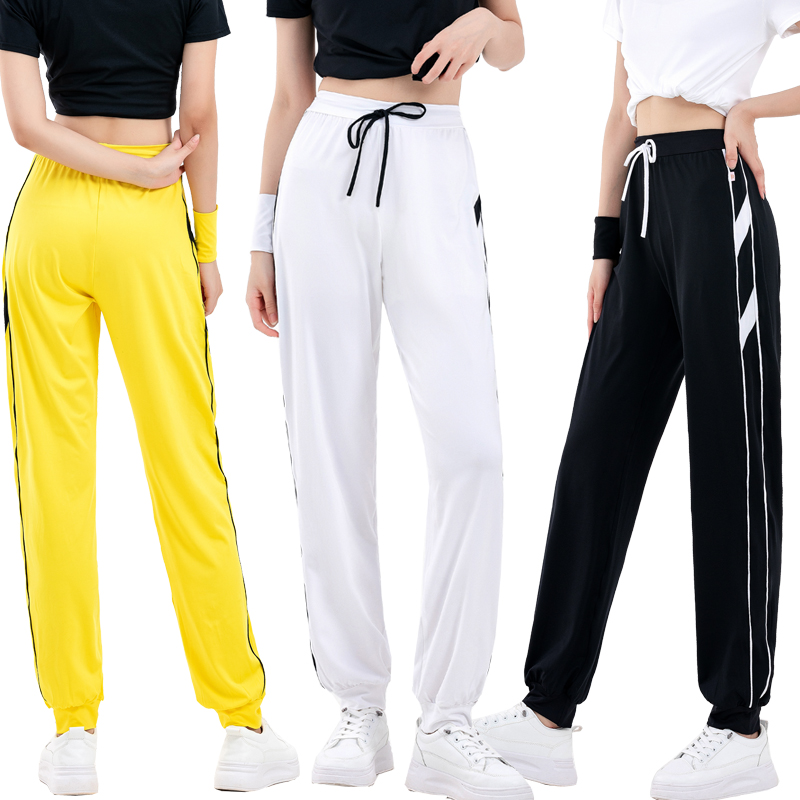 浩舟广场舞裤跳操健美操服健身瑜珈修身女宽松快干收脚长裤21212