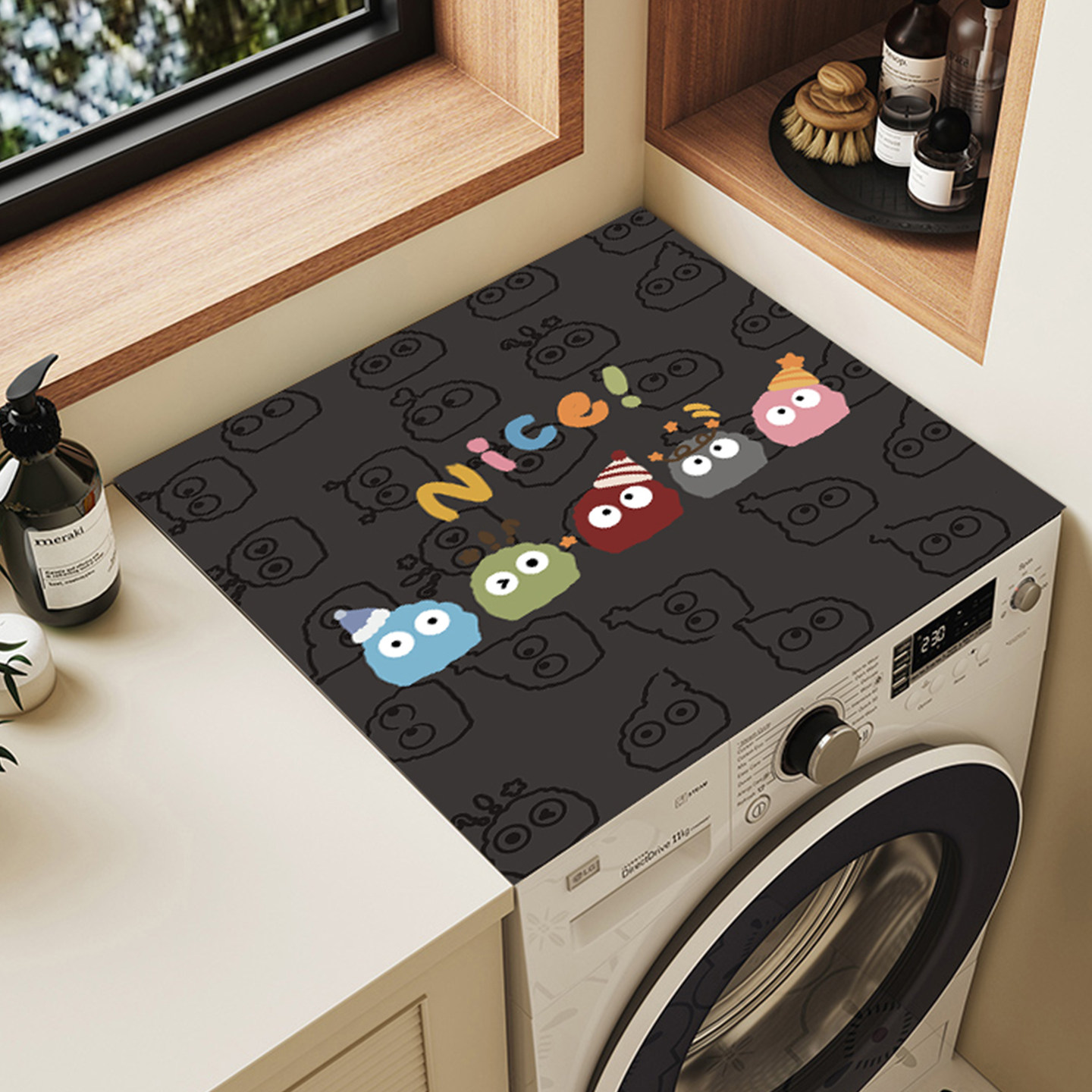 卡通滚筒洗衣机盖垫家用防尘防晒罩2025新款硅藻泥通用冰箱台面垫,居家布艺,万能盖巾,淘宝优惠券,粉丝福利购,淘宝优惠卷