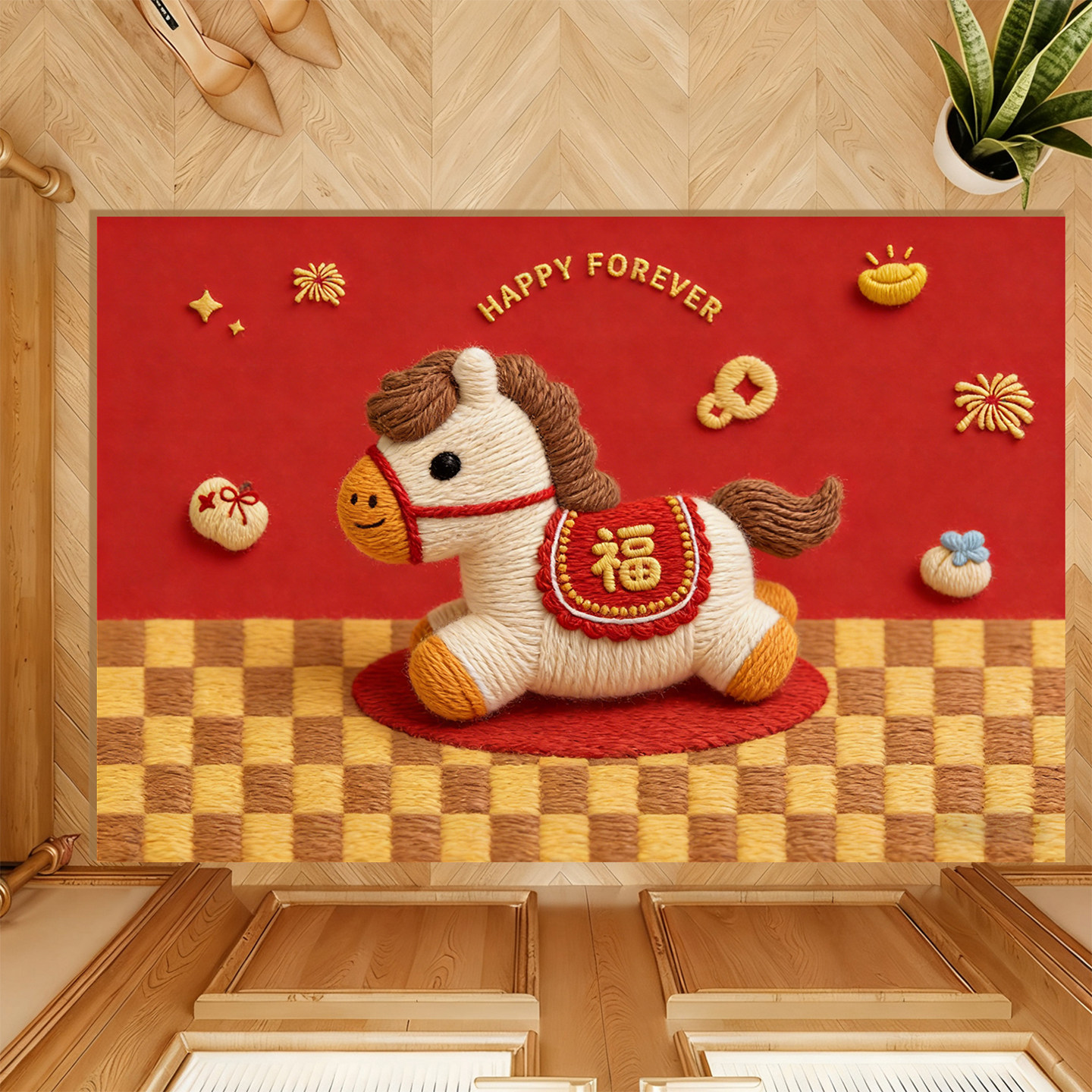 入户门地垫免洗可擦pvc皮革喜庆进门门口脚垫马年过年仿编织地毯,居家布艺,入户地垫,淘宝优惠券,粉丝福利购,淘宝优惠卷