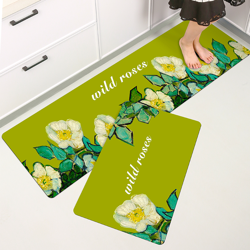 梵高消失的她复古硅藻泥厨房地垫