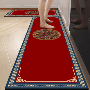 厨房地垫喜庆防滑防油吸水脚垫新款 可擦免洗耐脏专用进门门口地毯