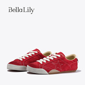 新款 复古红星星板鞋 女牛皮做旧脏脏鞋 BellaLily2025秋季 休闲潮鞋