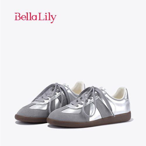 bellalily休闲平底银色德训鞋