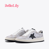 BellaLily新款 百搭脏脏鞋 休闲牛皮板鞋 女星星潮流运动鞋