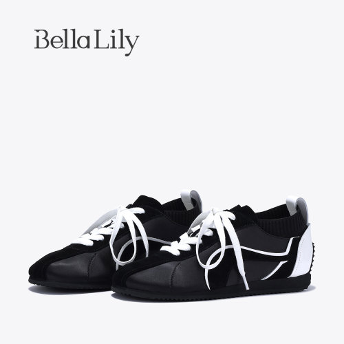 bellalily时尚厚底拼色德训鞋