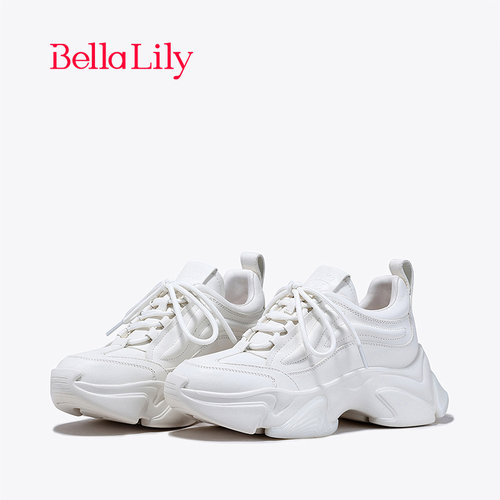 bellalily时尚厚底增高小白鞋