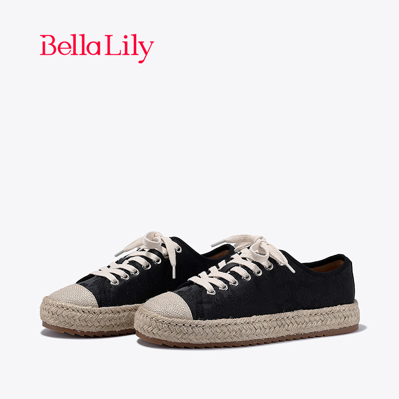 bellalily复古平底渔夫麻绳板鞋