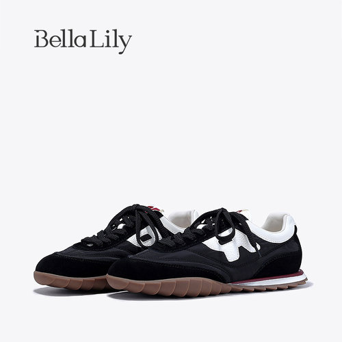 bellalily复古平底运动德训鞋