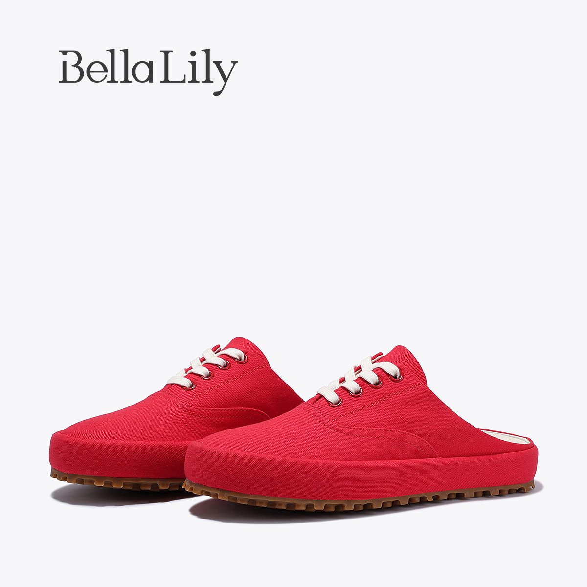 学院风休闲包头半拖帆布鞋