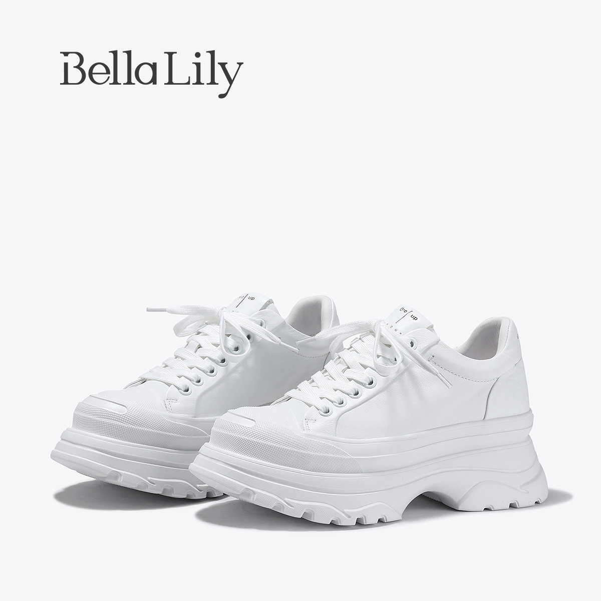 BellaLily2026春季新款街头厚底松糕鞋轻便休闲鞋学院风牛皮潮鞋,女鞋,时尚休闲鞋,淘宝优惠券,粉丝福利购,淘宝优惠卷