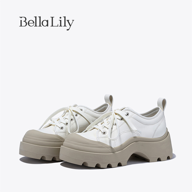 bellalily舒适厚底增高大头鞋