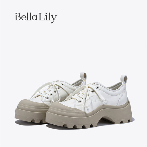 bellalily舒适厚底增高大头鞋