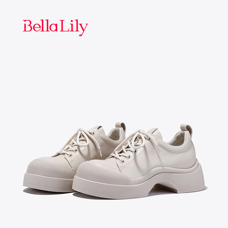 bellalily欧美厚底牛皮小皮鞋