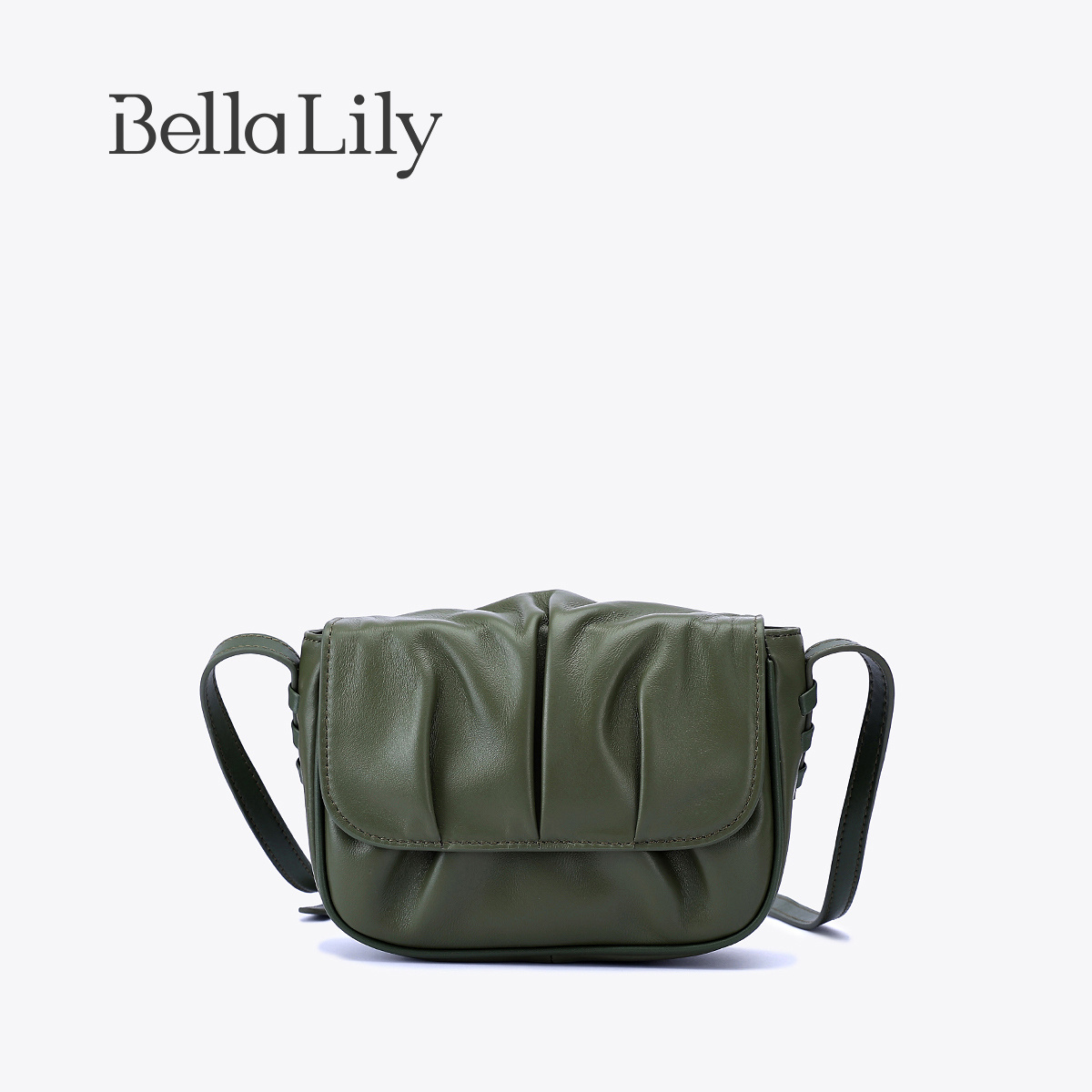 bellalily时尚真皮云朵小方包