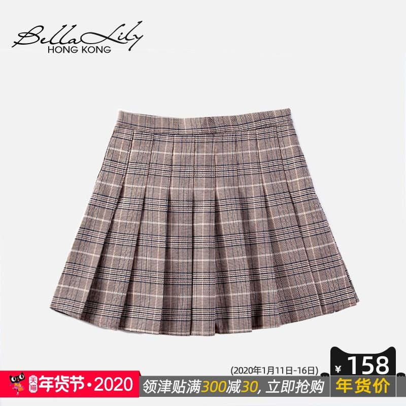 Bella Lily2019新款复古格子布小短裙女 中腰A字型百褶半身裙|msdalam kategori Butik wanita / wanita, skirt - dari Buy2taobao.com untuk memberikan perkhidmatan ejen Taobao profesional membeli