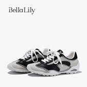 新款 复古撞色牛皮德训鞋 女个性 BellaLily2026春季 潮流运动休闲鞋