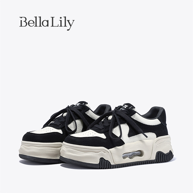 bellalily街头厚底气垫拼色板鞋