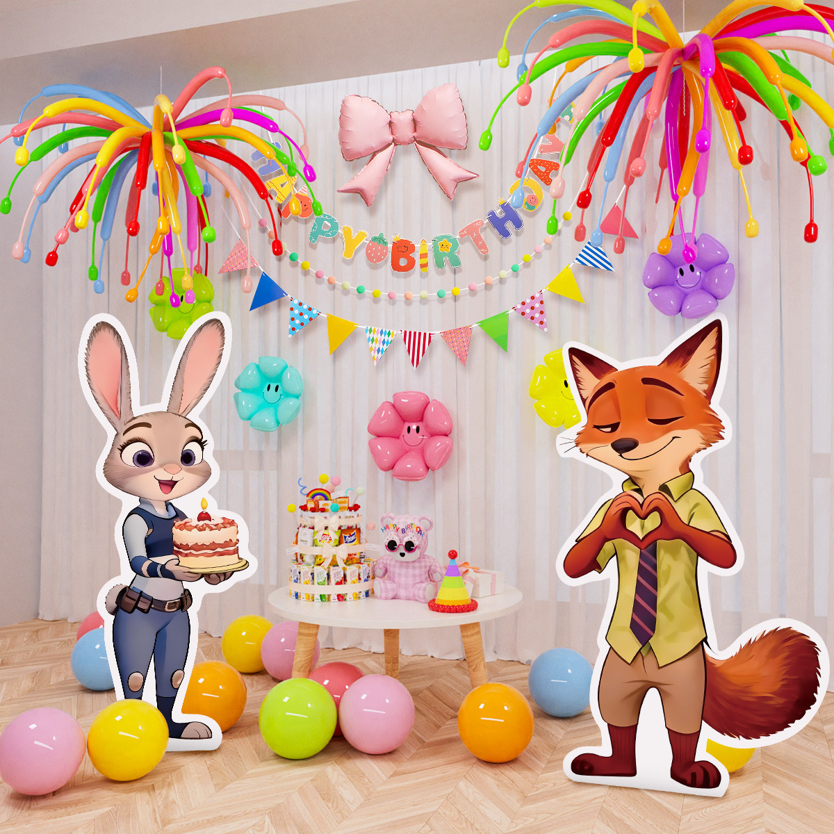 儿童疯狂动物城生日氛围场景布置周岁仪式感朱迪尼克背景墙装饰品,节庆用品/礼品,装扮布置套餐,淘宝优惠券,粉丝福利购,淘宝优惠卷