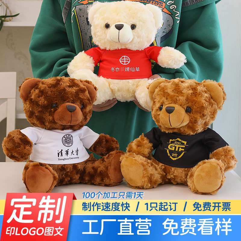 DMSKY定制泰迪熊毛绒玩具印字
