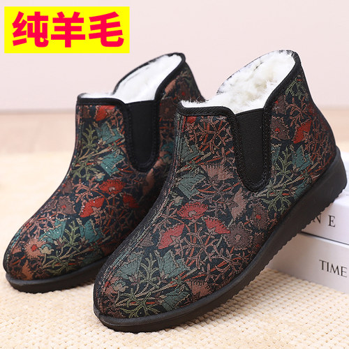老北京布鞋软底防滑羊毛鞋女棉鞋