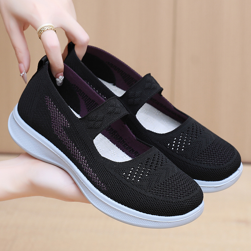 夏季老北京布鞋女网鞋透气健步鞋中老年妈妈鞋防滑软底老人奶奶鞋