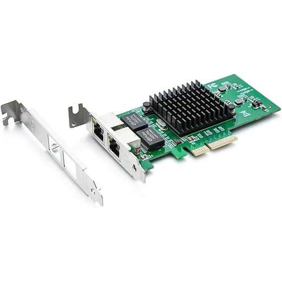 【限时优惠】千兆网卡 1.25G光纤网卡 电口网卡 双口PCIE X4光口网卡 服务器网卡 intel芯片I82576