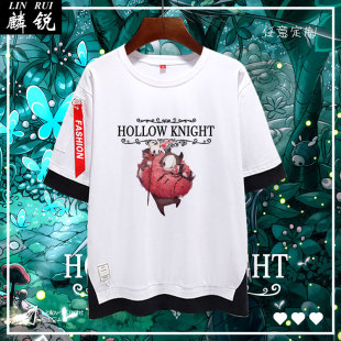 男女5五分袖 T恤衫 Knight游戏周边假两件短袖 steam空洞骑士Hollow