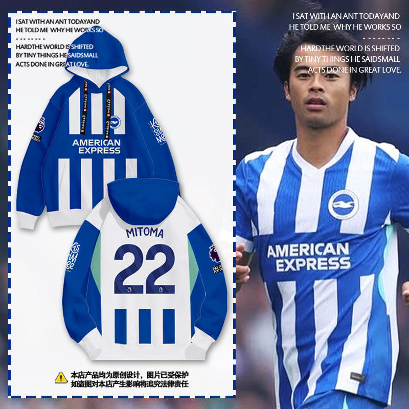 25-26赛季布莱顿队球员版同款足球衣服连帽卫衣套头男女球迷外套,男装,卫衣,淘宝优惠券,粉丝福利购,淘宝优惠卷