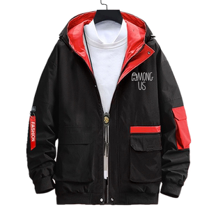 太空狼人杀among us游戏周边夹克连帽薄款男女加绒外套学生带帽衫