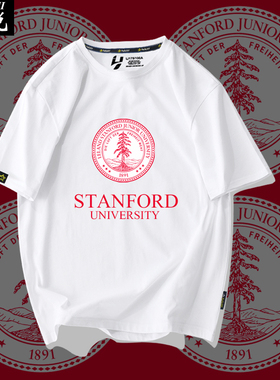 斯坦福大学美国高校名校Stanford校友会短袖t恤衫男女纯棉半袖体
