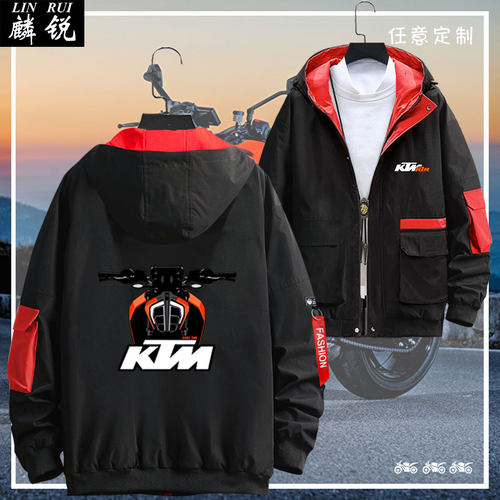 机车骑行连帽夹克男女外套帽衫