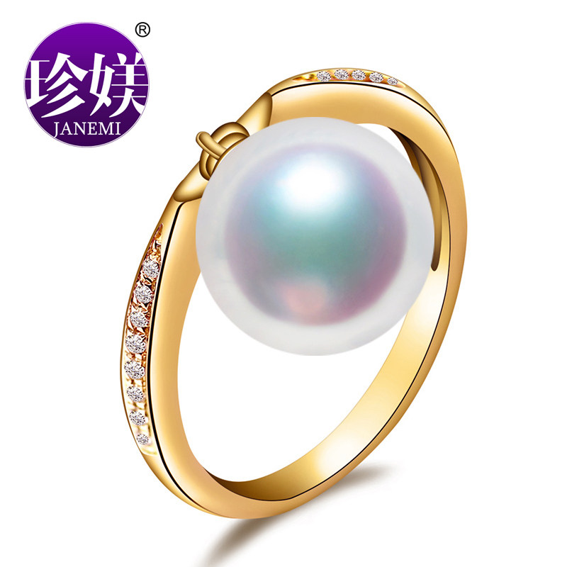 Jane beauteous jewelry Japan akoya Seawater Pearl Ring 18k Strong light Circle Pearl Ring Ringin the Jewelry/Diamond/Jade/Gold , Natural pearls (New) , Bracelets  category - from Buy2taobao.com to provide professional Taobao agent buy service