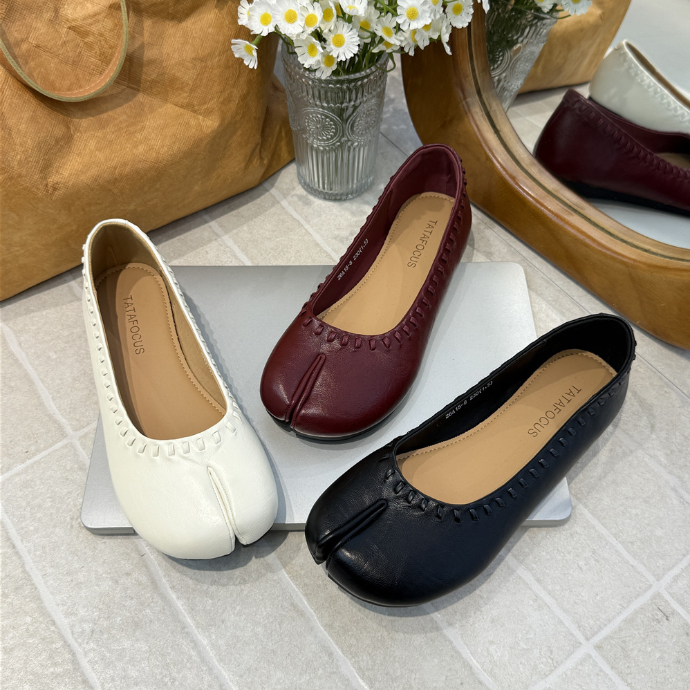 TATAFOCUS~韩式分趾单鞋平跟软底防滑套脚舒适轻奢浅口鞋26A15-8,女鞋,浅口单鞋,淘宝优惠券,粉丝福利购,淘宝优惠卷