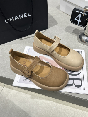 小皮鞋低跟平底晚风单鞋