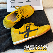 明星同款 内增高6CM学院风休闲运动德训鞋 百搭拼色阿甘鞋 757