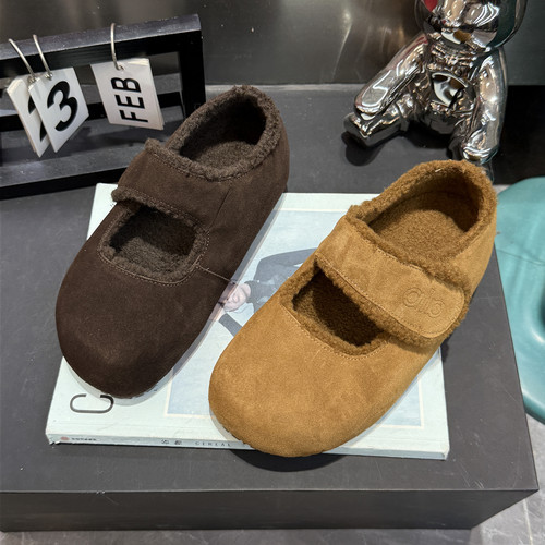 Meeigeec.Q~2025冬加绒保暖魔术贴勃肯鞋反绒皮厚底休闲百搭119-6